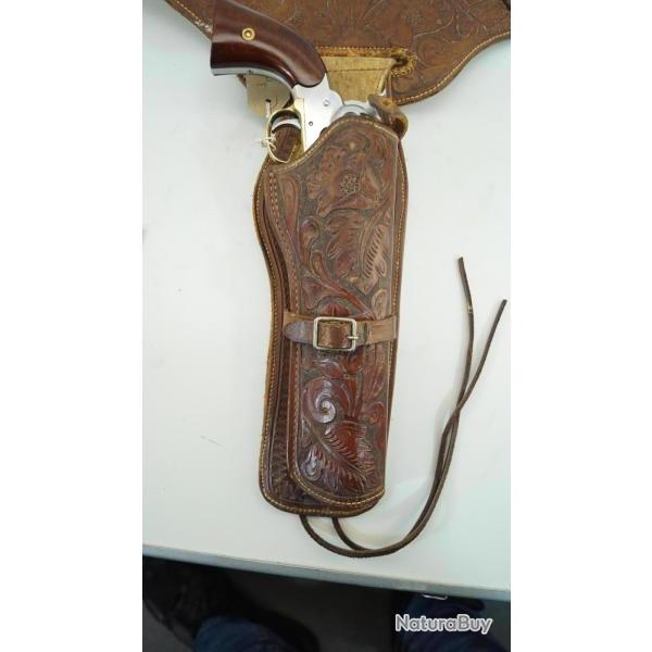 holster cuir  pour poudre noir