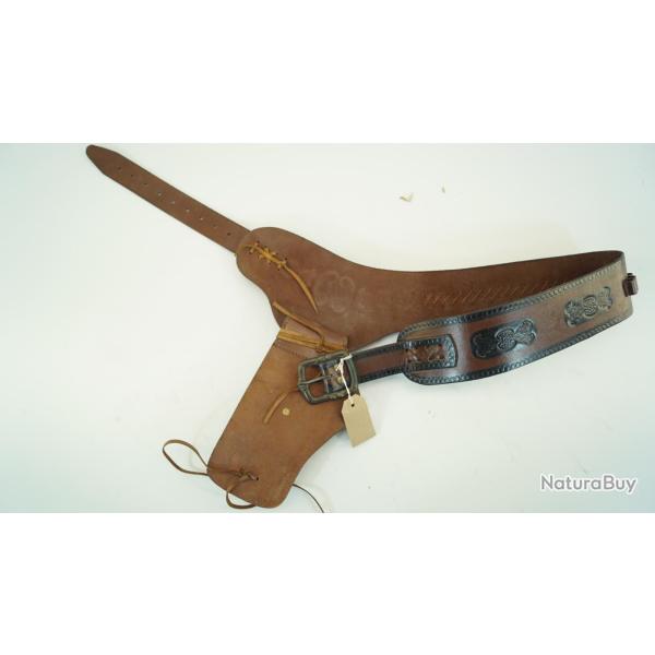 holster cuir pour revolver poudre noir