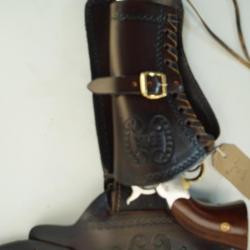 holster cuir pour revolver poudre noir