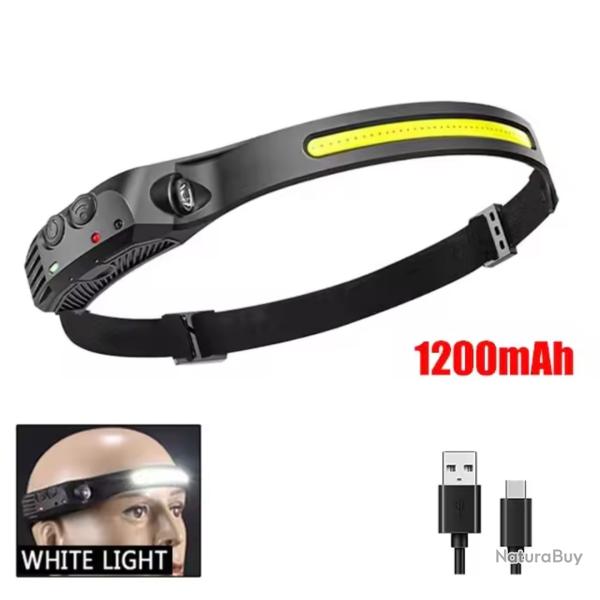 Lampe frontale LED rechargeable - �clairage large + longue port�e