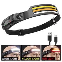 Lampe frontale LED rechargeable - 3 bandes lumineuses + spot