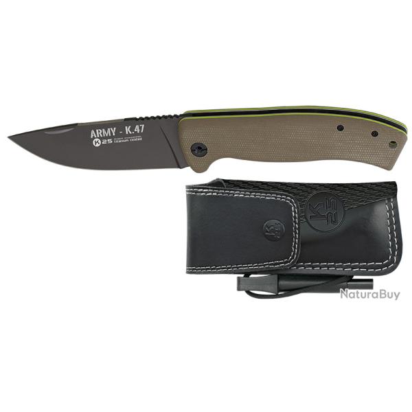 Couteau pliant army micarta K25  avec etui pour ceinture