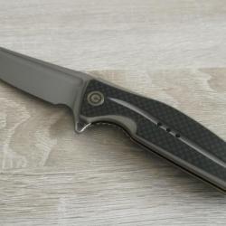 Couteau Flipper CIVIVI Statera G10 et fibre de carbone