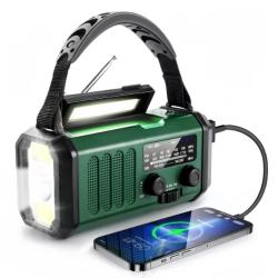 Radio d'urgence Survie avec lampe de poche lumi&egrave;re LED solaire Multifonction AM/FM
