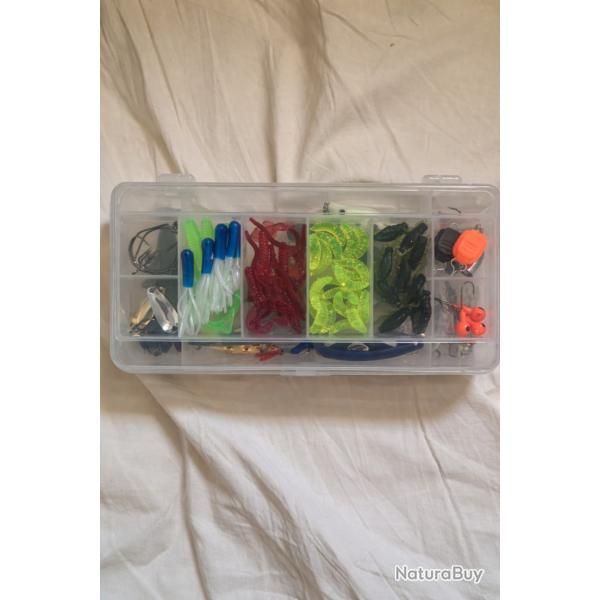Kit Leurres de P�che Complet - Spinnerbaits, Cuill�res, Vers Souples - Bo�te Incluse