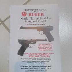 manuel mode d'emploi pour Ruger Mark 1 target Model/ Standar Model
