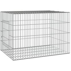 Cage &agrave; lapin 78 x 54 x 54 cm Fer galvanis&eacute; Argent 02_0041694