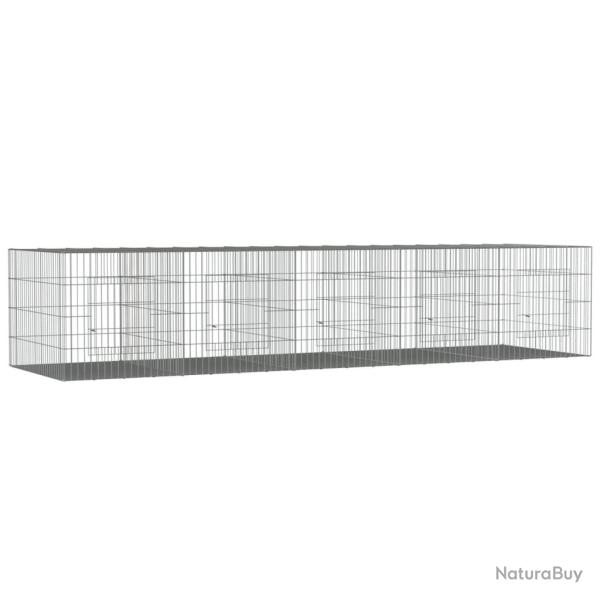 Cage � lapin 5 panneaux 273 x 79 x 54 cm Fer galvanis� Argent 02_0041691