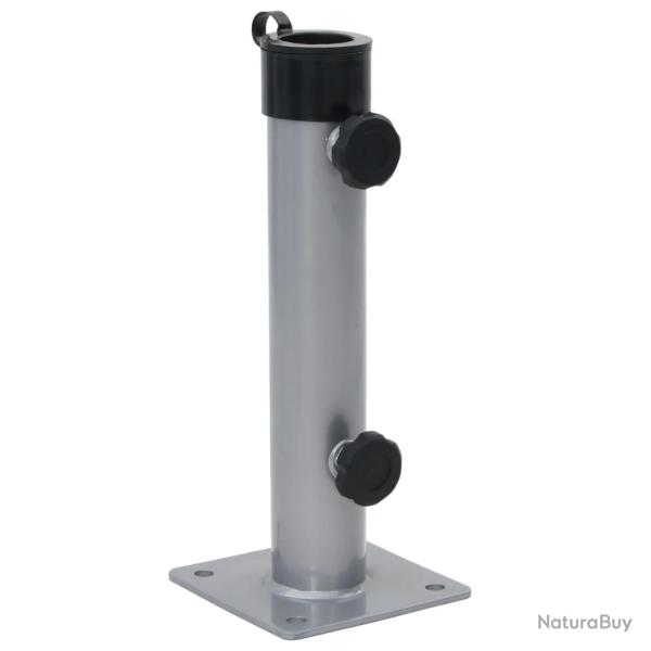 Base de parasol compacte installation facile 12,5 x 12,5 x 30,5 cm en acier argent� 02_0056363