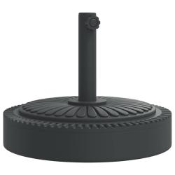 Base de parasol ronde 45 x 36 cm stable pour m&acirc;ts 38 / 48 mm avec motifs de lignes en PE noir 02_00