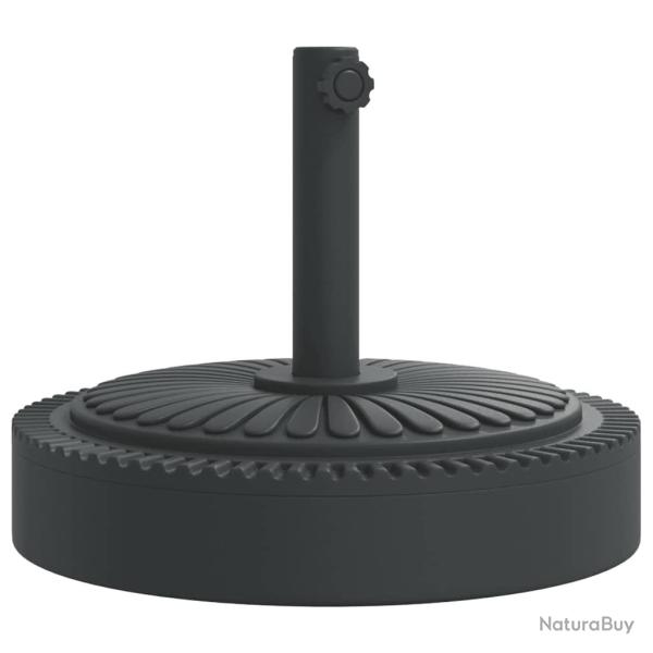 Base de parasol ronde 45 x 36 cm stable pour m�ts 38 / 48 mm avec motifs de lignes en PE noir 02_00