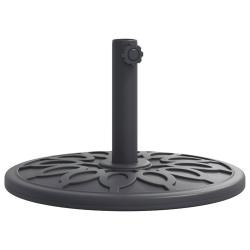 Base de parasol ronde 45 x 31,5 cm 12 kg design &eacute;l&eacute;gant jardin terrasse en PE noir 02_0056645
