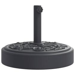 Base de parasol ronde 45 x 35 cm 25 kg design floral terrasse jardin en PE noir 02_0056643