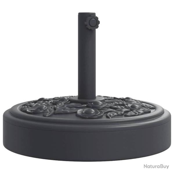 Base de parasol ronde 45 x 35 cm 25 kg design floral terrasse jardin en PE noir 02_0056643