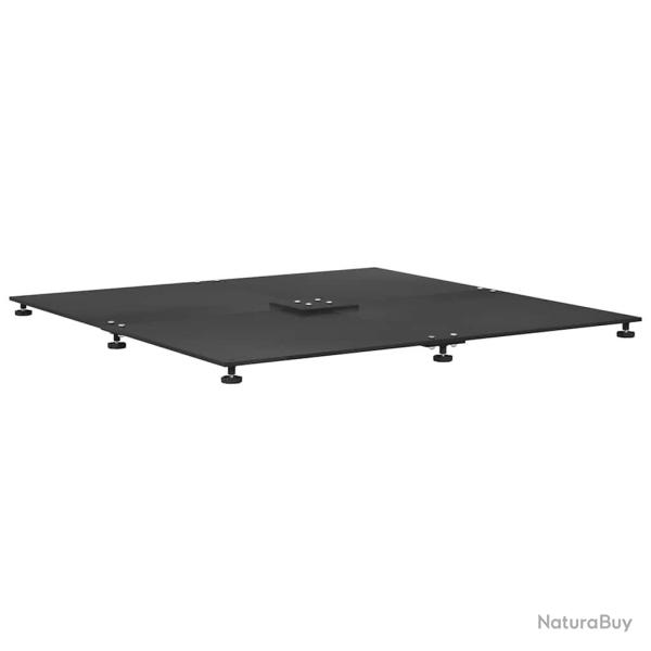 Base de parasol robuste pour jardin 100 x 100 x 4 cm avec pieds r�glables style moderne en acier no