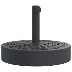 Base de parasol ronde 45 x 35,5 cm solide et stable pour m&acirc;ts 38 / 48 mm en poly&eacute;thyl&egrave;ne noir 02_00