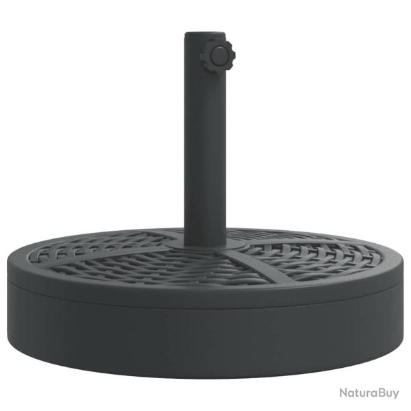 Base de parasol ronde 45 x 35,5 cm solide et stable pour m�ts 38 / 48 mm en poly�thyl�ne noir 02_00