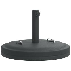 Base de parasol ronde stable avec poign&eacute;es 50 x 33,5 cm pour m&acirc;ts 38 et 48 mm en PE noir 02_0056656