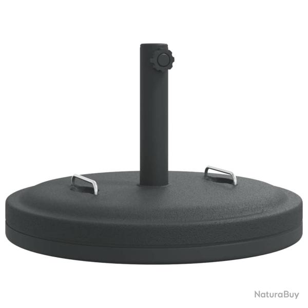 Base de parasol ronde stable avec poign�es 50 x 33,5 cm pour m�ts 38 et 48 mm en PE noir 02_0056656
