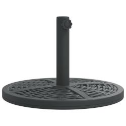 Base de parasol ronde 45 x 30,5 cm stable et &eacute;l&eacute;gante pour m&acirc;t &Oslash;38 / 48 mm en plastique noir 02_005