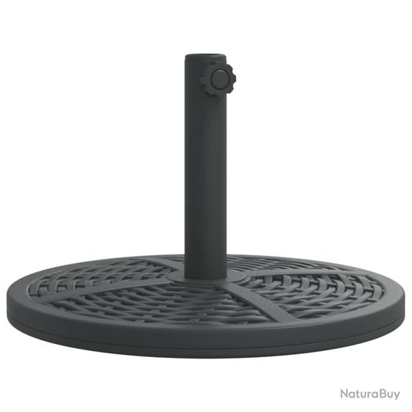Base de parasol ronde 45 x 30,5 cm stable et �l�gante pour m�t �38 / 48 mm en plastique noir 02_005