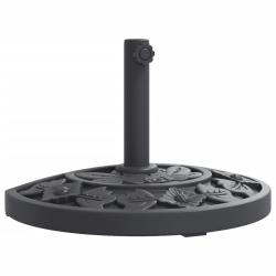 Base de parasol demi-rond 49 x 31 x 31 cm solution stable motif floral terrasse en PE noir 02_00566