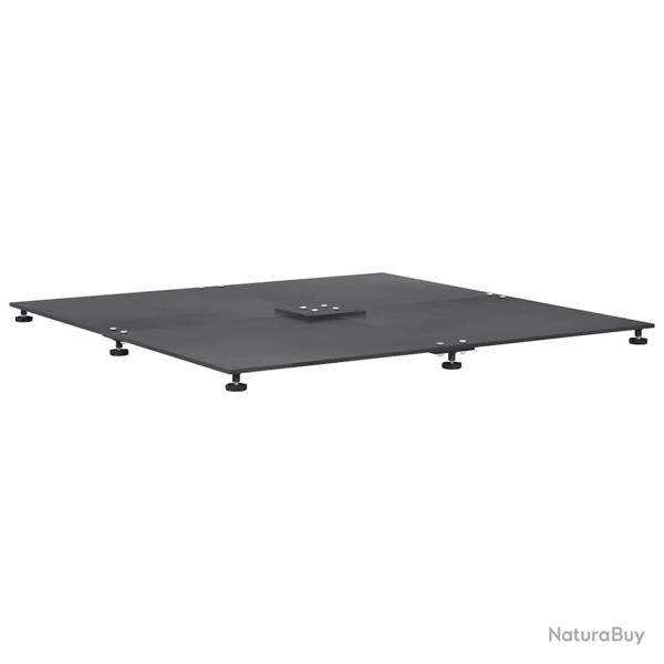 Pied de parasol carr� moderne jardin ext�rieur 100 x 100 x 4 cm avec niveleurs r�glables en acier g