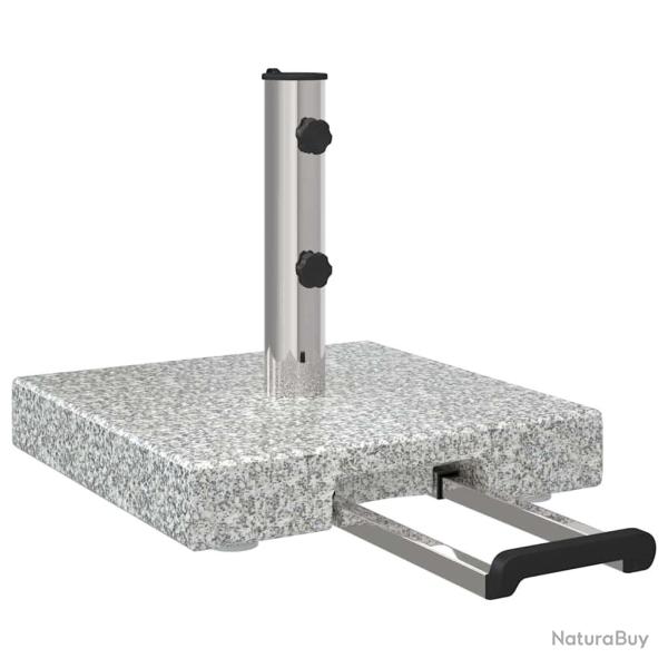 Pied de parasol moderne avec roues 41 x 41 x 37 cm usage ext�rieur jardin terrasse en granite gris