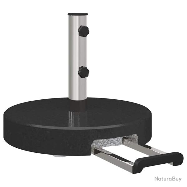 Base de parasol ext�rieure avec roues 45 x 45 x 37,5 cm design moderne jardin en granite noir 02_00