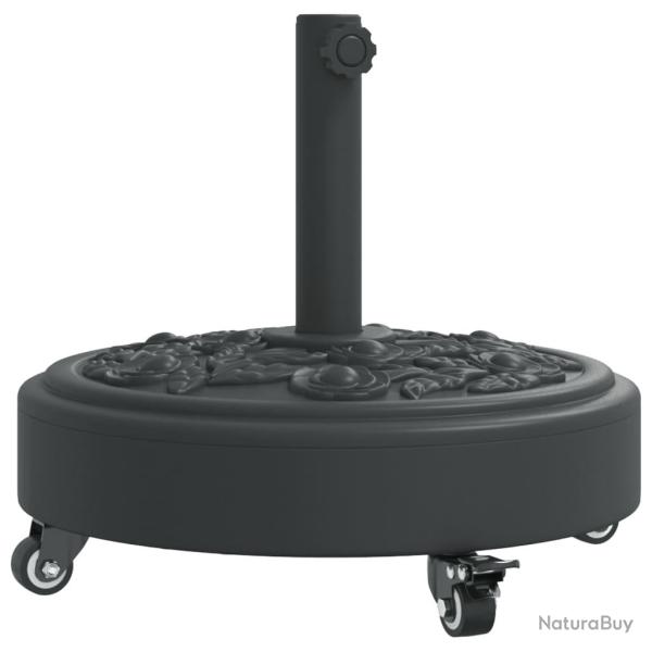 Base de parasol ronde avec roues verrouillables 45 x 41 cm stable �l�gante ext�rieur en PE noir 02_