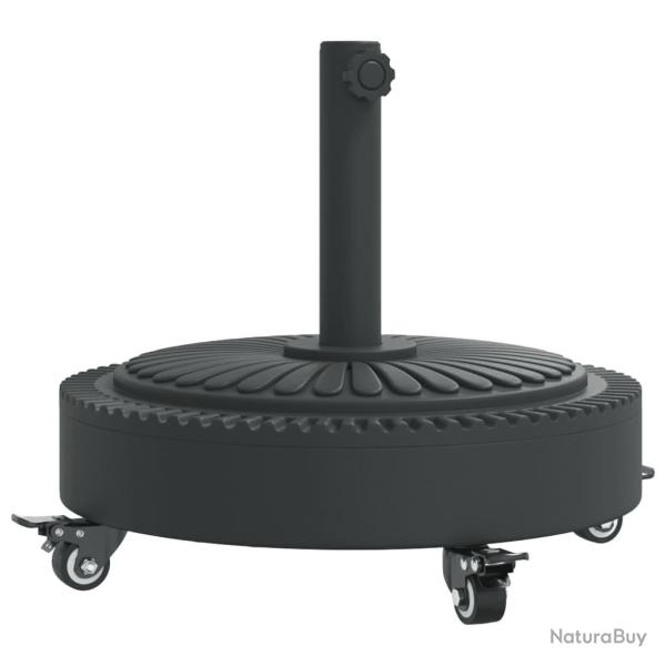 Base de parasol ronde 45 x 41 cm avec roues verrouillables et motifs �l�gants en plastique noir 02_