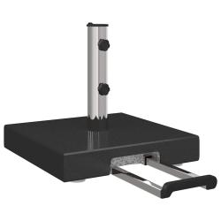 Pied de parasol moderne avec roues 41 x 41 x 37 cm solidit&eacute; et &eacute;l&eacute;gance jardin en granite noir 02_0