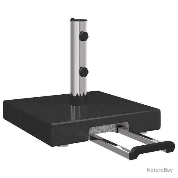 Pied de parasol moderne avec roues 41 x 41 x 37 cm solidit� et �l�gance jardin en granite noir 02_0