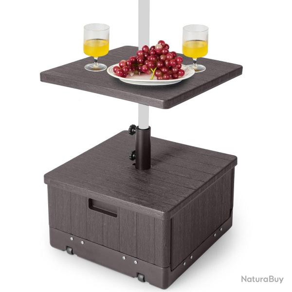 Base de parasol 53 x 53 x 45 cm 3 en 1 avec plateau de table facile � d�placer style contemporain e