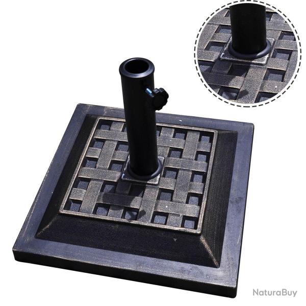 Base de parasol carr� support pour parapluie ?38mm ou ?48mm 440 x 440 x 330 mm stabilit� optimale d