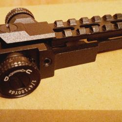 Rail PICATINNY r&eacute;glable en &eacute;l&eacute;vation et d&eacute;rive