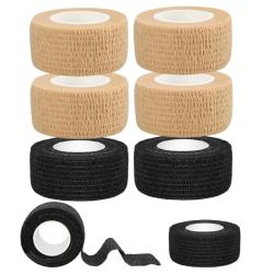 Lot de 8 Bandes Coh&eacute;sives Autoadh&eacute;sives 2,5 cm x 4,5 m | Sport, Chasse, Entretien | Beige & Noir