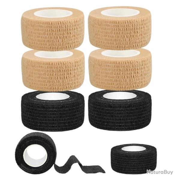 Lot de 8 Bandes Coh�sives Autoadh�sives 2,5 cm x 4,5 m | Sport, Chasse, Entretien | Beige & Noir