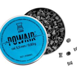 Plombs Powair 5.5mm Cal.22 &agrave; t&ecirc;te plats 0.83g Bo&icirc;te de 250 plombs