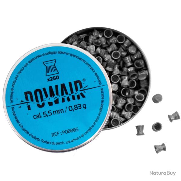 Plombs 5.5mm t�te plate Powair 0.83 g bo�te 250