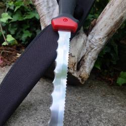 Couteau De P&ecirc;cheur &agrave; Lever les filets Lame Souple Acier Inox Manche ABS Black/Red Etui Nylon