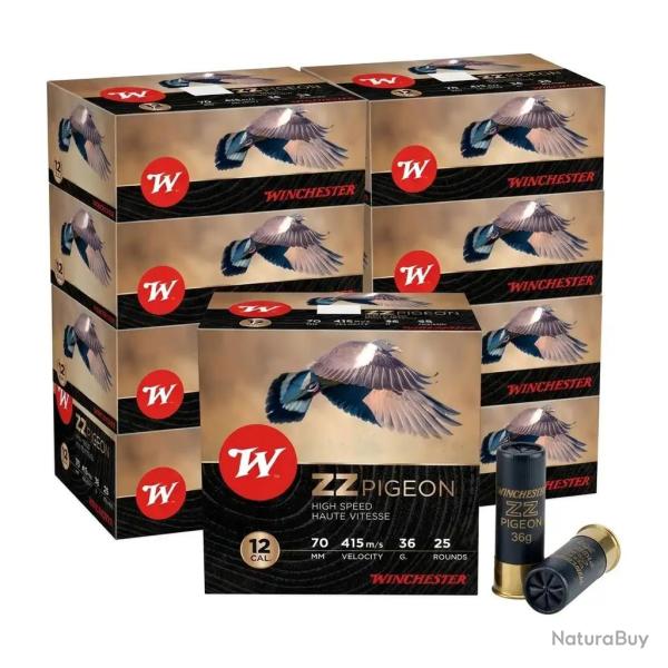 WINCHESTER ZZ PIGEON 36 gr calibre 12 70 10 boites de 25 MUN Plomb de