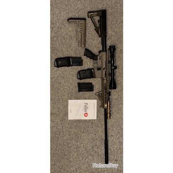 PALLAS BA-15 22LR SILENCIEUX LUNETTE LAMPE SUREFIRE CROSSE POIGNEE TACTIQUE SAC BLACKHAWK COYOTE