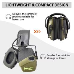 Casque de protection &eacute;lectronique 1� sans prix de r&eacute;serve vert kaki