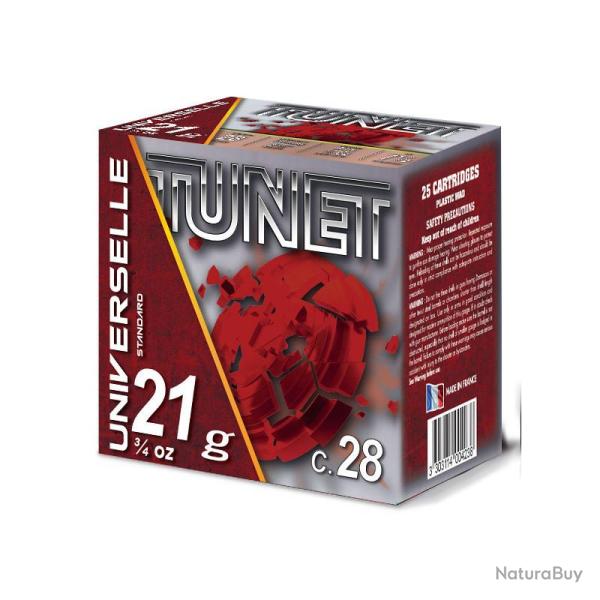 MUNITIONS TUNET UNIVERSELLE CALIBRE 28 PLOMB 7.5 21G - CARTON DE 250