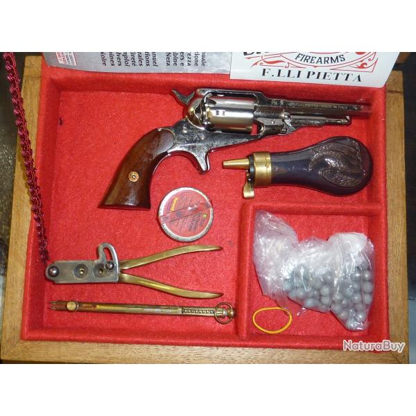 REVOLVER PIETTA 1863 REMINGTON POCKET NICKELE CAL 31 - RPBN31 - COFFRET -
