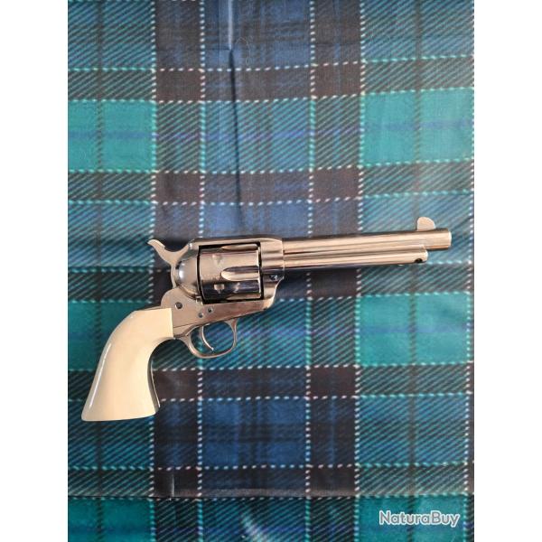 Revolver Uberti 1873 Cattleman .QD cal .45COLT canon 5.1/2" New Model Acier Nickel /Imitation Ivoire