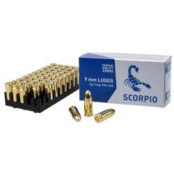Cartouches cal 9x19 124gr Scorpio