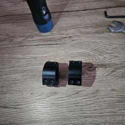 Colliers montage hawke 25.4mm pour rail 11mm