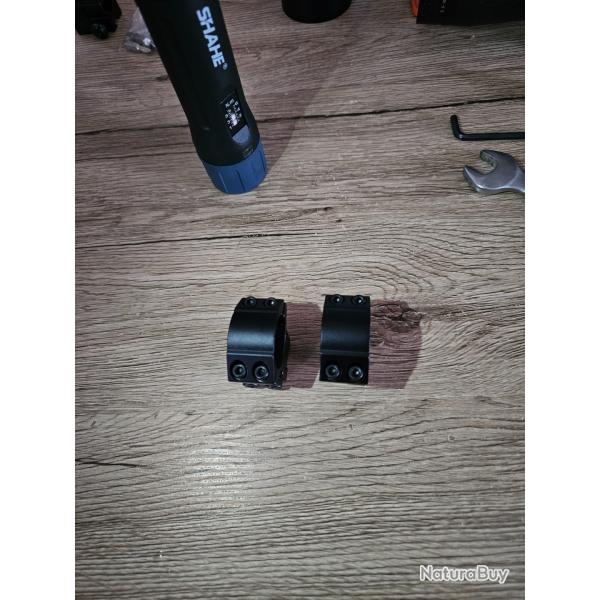 Colliers montage hawke 25.4mm pour rail 11mm